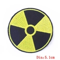 Parche bordado redondo de 5,1 cm con señal de peligro radiactivo para ropa DIY - Símbolo de Radiación Nuclear Redondo Negro Amarillo (PE4968CT)