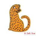 Parche bordado de leopardo sentado en naranja y negro medida de 8,2x6,5cm - Patrón de Leopardo Naranja (PE5157CT)
