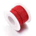 Vibrant red rhinestone claw chain roll for DIY jewelry crafts and apparel decoration - Bright Red
