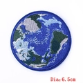 6.5cm diameter round Earth world map embroidery patch with detailed globe stitching - Earth World Map (PE4973CT)