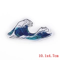 Embroidered blue ocean wave patch for DIY clothing sewing with 10.1x4.7cm size - Pe5202ct / Please Contact Customer Service If You Have Any Questions.