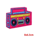 Retro cassette tape embroidered patch for DIY clothing, size 8x6.3cm with colorful threads - Radio (PE7098CT)