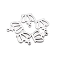 Set of 5 silver hollow crown pendants in stainless steel for DIY jewelry making - 2# Crown (10*11.5mm)
