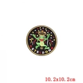 Round Oeteldonk frog patch with golden crown and colorful dots for carnival clothing - Oeteldonk Crown Frog Style (PE4921CT)