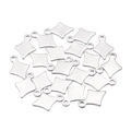 Silberne Edelstahl-Sternanhänger in Matt-Optik für DIY-Schmuckherstellung und Halsketten - 6# Diamantstern (10*14mm)
