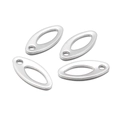 Set mit 4 silbernen Anhängern aus Edelstahl in Ovalform für DIY-Schmuck - 8# Ovaler Link (11*24mm)