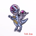 Embroidered punk dinosaur astronaut patch, 7x9.2cm iron on sticker for DIY clothing - Astronaut Dinosaur (PE6126CT)