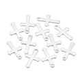 Edelstahl Kreuzanhänger in Matt-Silber für DIY Halsketten und Schmuckzubehör - 13# Kreuz (12*19mm)