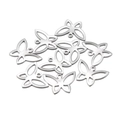 Set mit 10 hohlen Schmetterlingsanhängern aus Edelstahl mit mattem Bürstenfinish - 17# Schmetterling (14*18mm)
