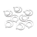 Set mit 8 Edelstahl-Rundanhängern mit Halbmond-Ausschnitten für DIY-Schmuckherstellung - 18# Mond im Kreis (16*16mm)