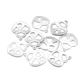 Poliertes silbernes Herz-Edelstahlanhänger mit hohlem Design für DIY-Schmuckherstellung - 20# Hohlherz (16*19mm)
