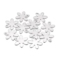 Silberner mattierter Edelstahl-Blütenanhänger mit sechs Blättern für DIY-Schmuck - 21# Sechsblättrige Blume (17*17mm)