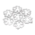 Set mit 7 hohlen Blumenanhängern aus silbernem Edelstahl für DIY-Schmuck - 23# Sechsblättrige Blume (18*18mm)