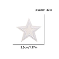 Glitter embroidered star patch in white with 3.5cm size for kids clothing decor - 3.5cm款式(PE16387CT) / White
