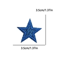 Blue glitter star embroidery patch for clothing decoration with 3.5cm size details - 3.5cm款式(PE16387CT) / Sapphire Blue