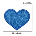 Toppa ricamata a cuore glitterato blu brillante con dimensioni 5 cm x 6,2 cm - Grande (6.2x5cm) / Blu Reale