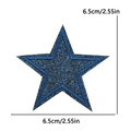 Navy blue glitter star patch embroidery with 6.5cm dimensions and sequin finish - 6.5cm款式(PE16385CT) / Navy Blue
