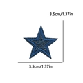 Glittery dark blue star embroidery patch with 3.5cm measurement on white background - 3.5cm款式(PE16387CT) / Navy Blue