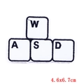 Bestickte WASD-Tastatur-Patches für DIY-Kleidung Dekoration im 4er-Set enthalten - Tastaturtasten WASD Stil (PE6319CT) / 4.6x6.7cm