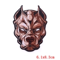 Detailed bulldog embroidered patch for DIY clothing, 6.1x8.3cm iron-on animal applique - Pitbull Dog Figure Style (PE6436CT)