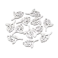 12er-Pack silberne hohle Rosenanhänger aus Edelstahl für DIY-Schmuckherstellung - 32# Rose (9*15mm)