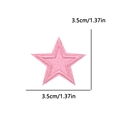 Pink glitter star embroidery patch with measurement 3.5cm for clothing decoration - 3.5cm款式(PE16387CT) / Pink
