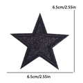Glittery black star embroidered patch with shiny sequins for clothing DIY decor - 6.5cm款式(PE16385CT) / Black