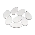 Acht silberfarbene Edelstahl-Tropfenanhänger mit matter, gebürsteter Oberfläche für DIY - 34# Tropfen (10*18mm)