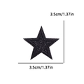 Black glitter star embroidered patch for hats and bags with 3.5cm measurement detail - 3.5cm款式(PE16387CT) / Black