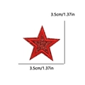 Red glitter star embroidery patch with 3.5cm size for DIY clothing and crafts - 3.5cm款式(PE16387CT) / Burgundy