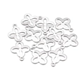 Silberne hohle Kleeblatt-Blumenanhänger aus Edelstahl für DIY-Schmuck und Zubehör - 36# Kleeblatt (13*16mm)