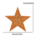 Orange glitter star patch with embroidery edge for clothing decoration, size 6.5cm - 6.5cm款式(PE16385CT) / Orange