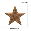 Glittery bronze star embroidery patch 6.5cm for DIY clothing and bag decoration - 6.5cm款式(PE16385CT) / Coffee