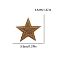 Brown glitter star embroidered patch with 3.5cm size markings for kids clothing - 3.5cm款式(PE16387CT) / Coffee