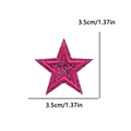 Magenta glitter star embroidery patch for clothing DIY decoration 3.5cm size - 3.5cm款式(PE16387CT) / Rose Red