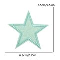 Glittery mint green star embroidery patch with 6.5cm dimensions and sparkling finish - 6.5cm款式(PE16385CT) / Mint Green