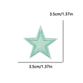 Glittery mint green star embroidery patch with 3.5cm size measurement for clothing - 3.5cm款式(PE16387CT) / Mint Green