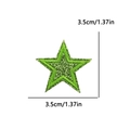 Green glitter star embroidery patch for kids clothing and bags 3.5cm size - 3.5cm款式(PE16387CT) / Light Green