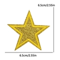 Glitter star patch with gold sequins and yellow embroidery, size 6.5cm or 2.55in - 6.5cm款式(PE16385CT) / Dark Gold