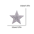 Silver glitter star embroidered patch for clothing with 3.5cm size markings - 3.5cm款式(PE16387CT) / Silver