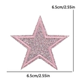Pink glitter star embroidery patch for clothing with 6.5cm size measurement - 6.5cm款式(PE16385CT) / Mixed Pink