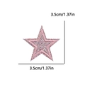 Pink glitter star embroidery patch with sequins and 3.5cm size measurement - 3.5cm款式(PE16387CT) / Mixed Pink