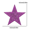 Glitter purple star embroidery patch with sequins and 6.5cm measurement guide - 6.5cm款式(PE16385CT) / Purple