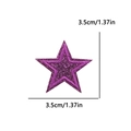 Glitter purple five-pointed star embroidery patch for clothing decoration, 3.5cm size - 3.5cm款式(PE16387CT) / Purple