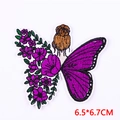 Punk style girl with butterfly wings embroidery iron-on patch for clothes, 6.5x6.7cm size - Girl Back Butterfly Wing (PE7892CT)