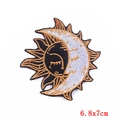 Cartoon sun and moon embroidered patch with dimension 6.8x7cm for DIY clothing decor - Sun and Moon Coexistence Pattern (PE6665CT) / Hot Melt Adhesive