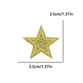 Glittery gold star embroidery patch with 3.5cm size measurement for clothing decor - Pe16387ct - Light Gold