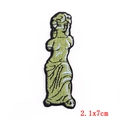 Embroidered Venus de Milo statue patch in sage green for DIY clothing decoration, 2.1x7cm - Venus Statue Pattern (PE6138CT)