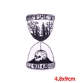 Creative hourglass skull embroidered patch with forest and Time Kills text for DIY clothes - Hourglass Skull Style (PE6788CT)