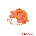 Embroidered hedgehog patch with pink flowers, DIY sewing applique for clothes, 6.4x5.1cm - Hedgehog with Flowers (PE6734CT)